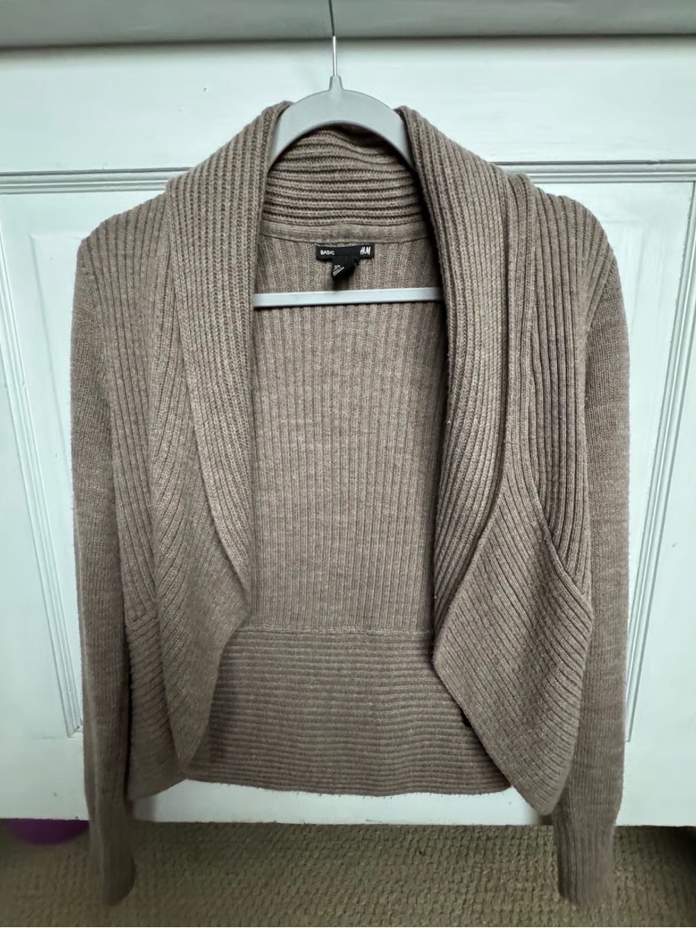 H&M Ribbed Open-Front Shawl Cardigan Size XS